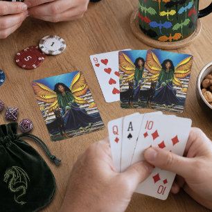 Herbst-Feengardianer-Dobermann-Fantasy Spielkarten