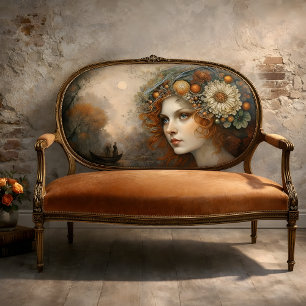 Herbst Feenkönigin Fluss Fantasie Decoupage Seidenpapier