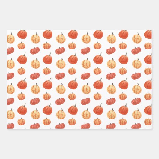 Herbst Fete Herbst Party Bunte Pumpkins Umhüllung Geschenkpapier Set (Vorderseite)