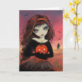 Herbst-Feuer-Halloween-Gruß-Karte Karte (Gelbe Blume)