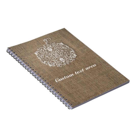 Herbst Filigree Pumpkin & Burlap Notebook Notizblock (Rechte Seite)