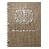 Herbst Filigree Pumpkin & Burlap Notebook Notizblock (Vorderseite)