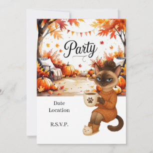 Herbst Flanell & Fizz Friendsgiving-Party Einladung