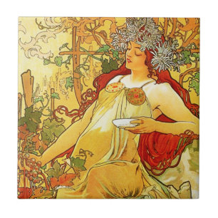 Herbst-Fliese Alphonse Mucha Fliese