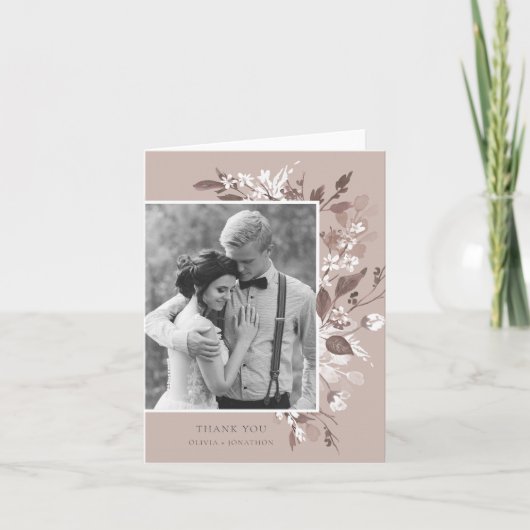 Herbst Flora Foto Vielen Dank Dankeskarte (Vorderseite)