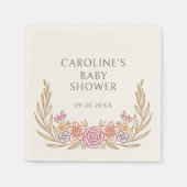 Herbst Floral Baby Dusche Serviette (Vorderseite)