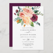 Herbst Floral Bouquet Herbsthochzeit Einladung (Vorne/Hinten)