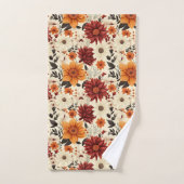 Herbst Floral Chrysanthemen Badhandtuch Set (Handtuch)