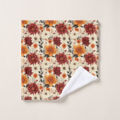 Herbst Floral Chrysanthemen Badhandtuch Set (Waschlappen)