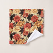 Herbst Floral Chrysanthemen Badhandtuch Set (Waschlappen)