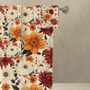 Herbst Floral Chrysanthemen Badhandtuch Set