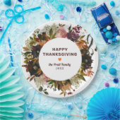 Herbst floral Happy Thanksgiving Pappteller (Party)