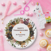 Herbst floral Happy Thanksgiving Pappteller (Party)