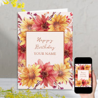 Herbst floral Personalisiert Geburtstag