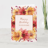 Herbst floral Personalisiert Geburtstag Karte (Vorderseite)