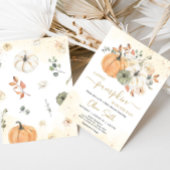 Herbst Floral Pumpkin Baby Dusche Einladung