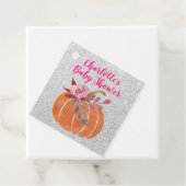 Herbst Floral Pumpkin Baby Dusche Pink Silver Geschenkanhänger (Beispiel)