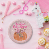 Herbst Floral Pumpkin Baby Dusche Rose Gold Pappteller (Party)