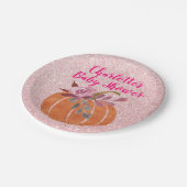 Herbst Floral Pumpkin Baby Dusche Rose Gold Pappteller (Schrägansicht)