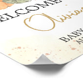 Herbst Floral Pumpkin Baby Dusche Willkommen Poster (Ecke)