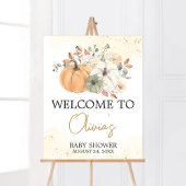 Herbst Floral Pumpkin Baby Dusche Willkommen Poster