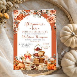 Herbst Floral Pumpkin Tee Party Brautparty Einladung
