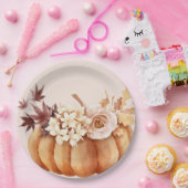 Herbst Floral Rustikaler Herbst Pumpkin Geburtstag Pappteller (Party)