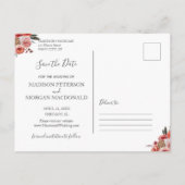 Herbst Floral terracotta Save the Date Postkarte (Rückseite)