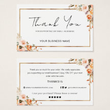 Herbst floral Vielen Dank für Ihren Auftrag Kleine