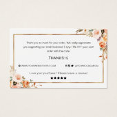 Herbst floral Vielen Dank für Ihren Auftrag Kleine (Rückseite)