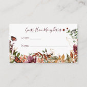 Herbst florale Einschätzung wie viele Küsse Begleitkarte (Vorderseite)