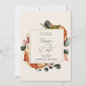 Herbst florale elegante Veränderung Datum Einladun Einladung (Vorderseite)