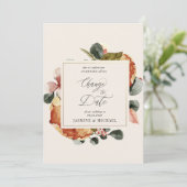 Herbst florale elegante Veränderung Datum Einladun Einladung (Stehend Vorderseite)