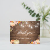 Herbst florale Mason Jar Lights Hochzeit Vielen Da Postkarte (Stehend Vorderseite)