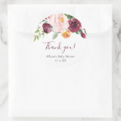 Herbst florale rot Rosa burgundy Gefallen Vielen D Runder Aufkleber (Tasche)