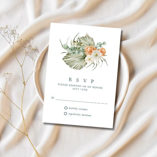 Herbst florale rustikale Hochzeit RSVP