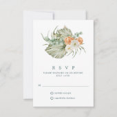 Herbst florale rustikale Hochzeit RSVP Karte (Vorderseite)