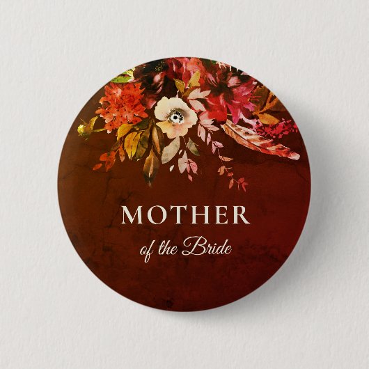 Herbst florale Splendor Mutter der Braut Button (Vorderseite)