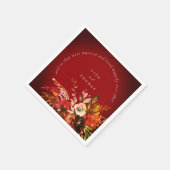 Herbst floraler Herbst Rot glücklich je nach Hochz Serviette (Ecke)