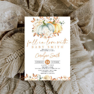 Herbst floraler Pumpkin Herbst in Liebe Kinderdusc Einladung