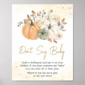 Herbst floraler Pumpkin Sage nicht Baby Poster (Vorne)