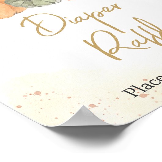 Herbst floraler Pumpkin Windel-Windeln Poster (Ecke)