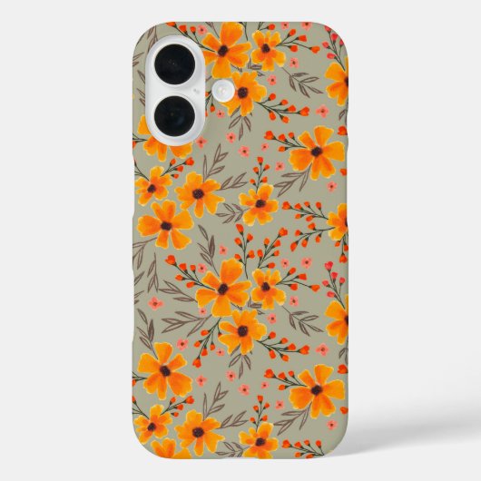 Herbst florales Muster Sage Green Case-Mate iPhone Hülle (Rückseite)