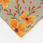 Herbst florales Muster Sage Green Fleecedecke (Ecke)