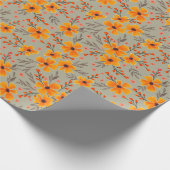 Herbst florales Muster Sage Green Geschenkpapier (Ecke)