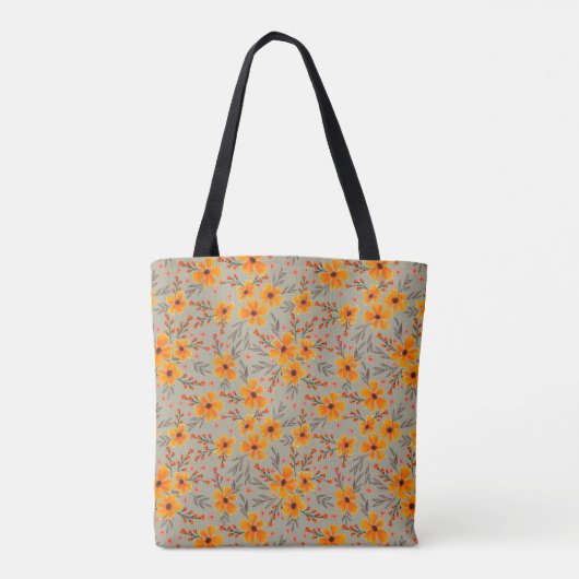 Herbst florales Muster Sage Green Tasche (Rückseite)