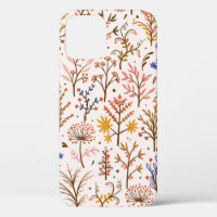 Herbst florales nahtloses Muster. Doodle-Pflanze,