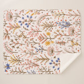 Herbst florales nahtloses Muster. Doodle-Pflanze, Sherpadecke (Vorderseite (Horizontal))