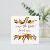 Herbst Florals Ankündigung Datum freihalten (Stehend Vorderseite)