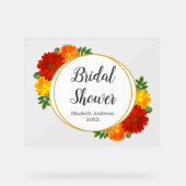 Herbst-Florals-Brautparty Acrylschild (Vorderseite)